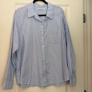 Abercrombie & Fitch Blue and White Striped Button-Down Shirt